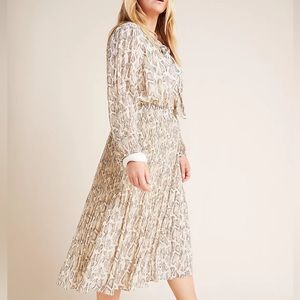Anthropologie Snake-Print Midi Dress